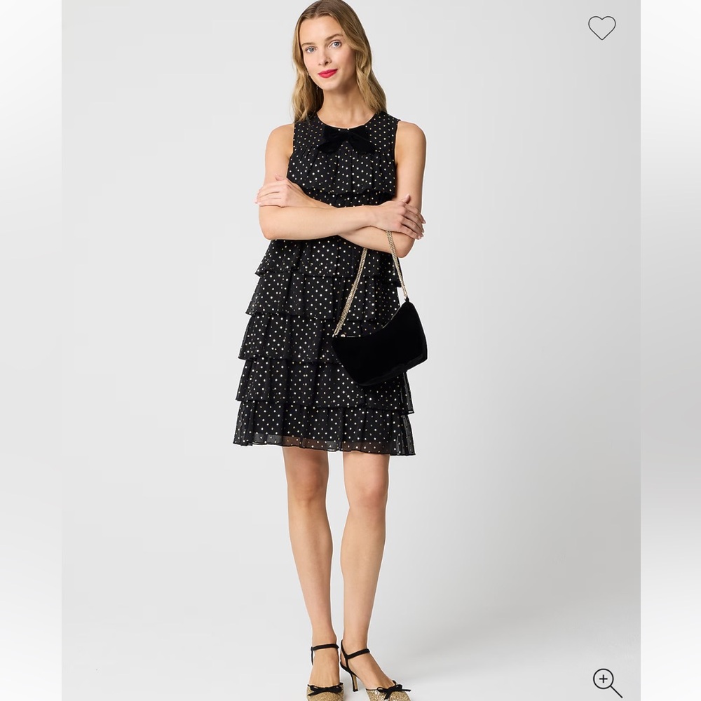 J Crew Factory Polka Dot Ruffle Dress